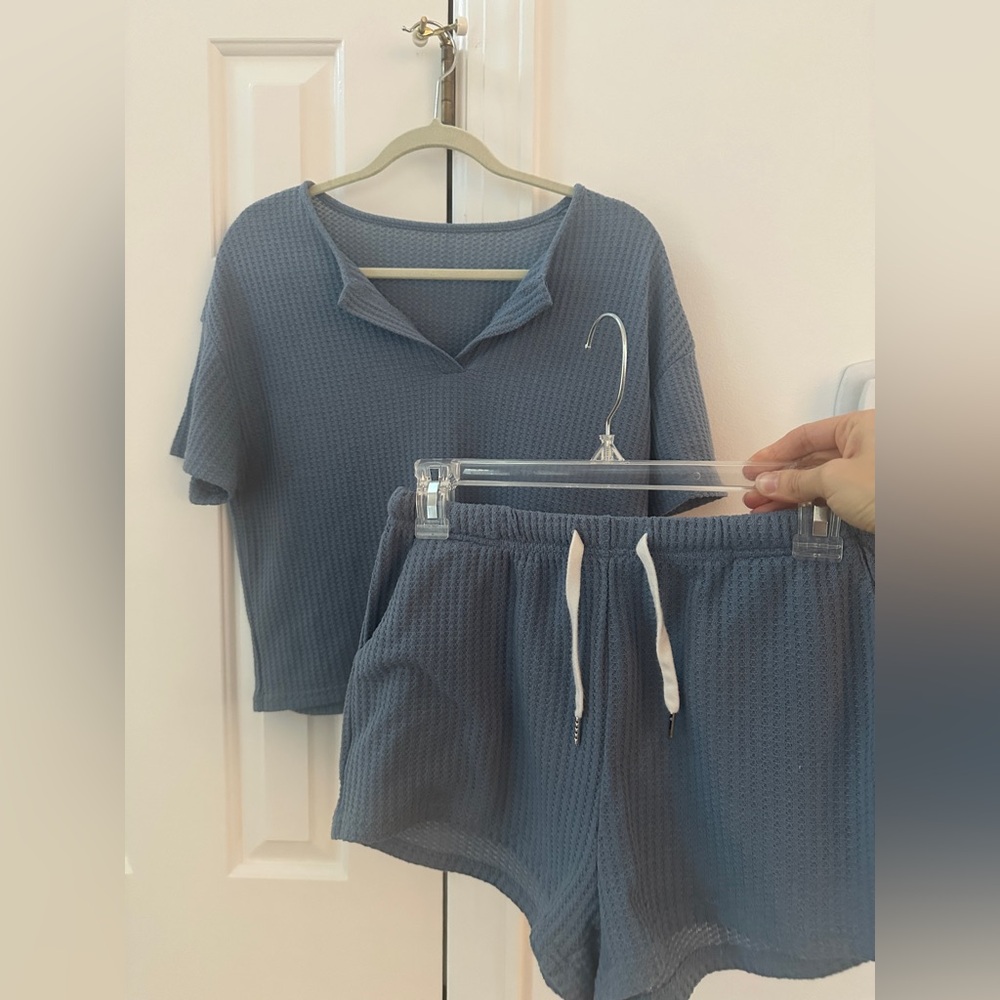 Waffle knit pajama set
